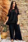 Pure Cotton Santos Keyhole Drape Back Top Black